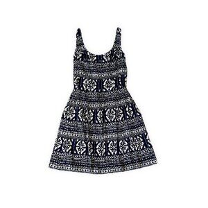 Nine West Geometric Tribal Print Fit & Flare Cotton Dress Sleeveless Size 10